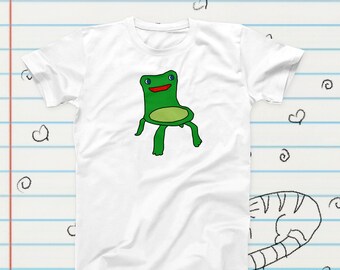 Green Frog Chair Meme Shirt, Sublimation Tshirt Gift, Graphic Tshirt, Video Game Merch, Cute Gamer Fan Gift, ACNH Fan Tshirt, Kawaii Tshirt