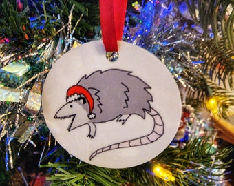 Feral Possum Opossum 2.75" Aluminum Customizable Ornament