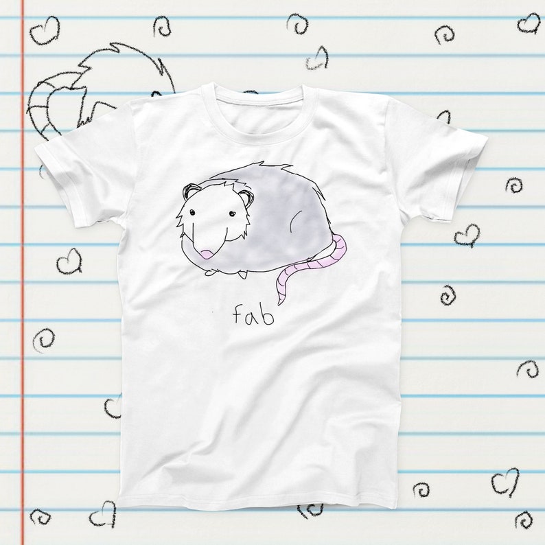 Fabulous Possum Novelty Meme T-Shirt, Sublimation Tshirt Gift, Graphic Tshirt, Possum Meme Merch, Cute Possum Fan Gift, Funny Kawaii Tshirt image 1