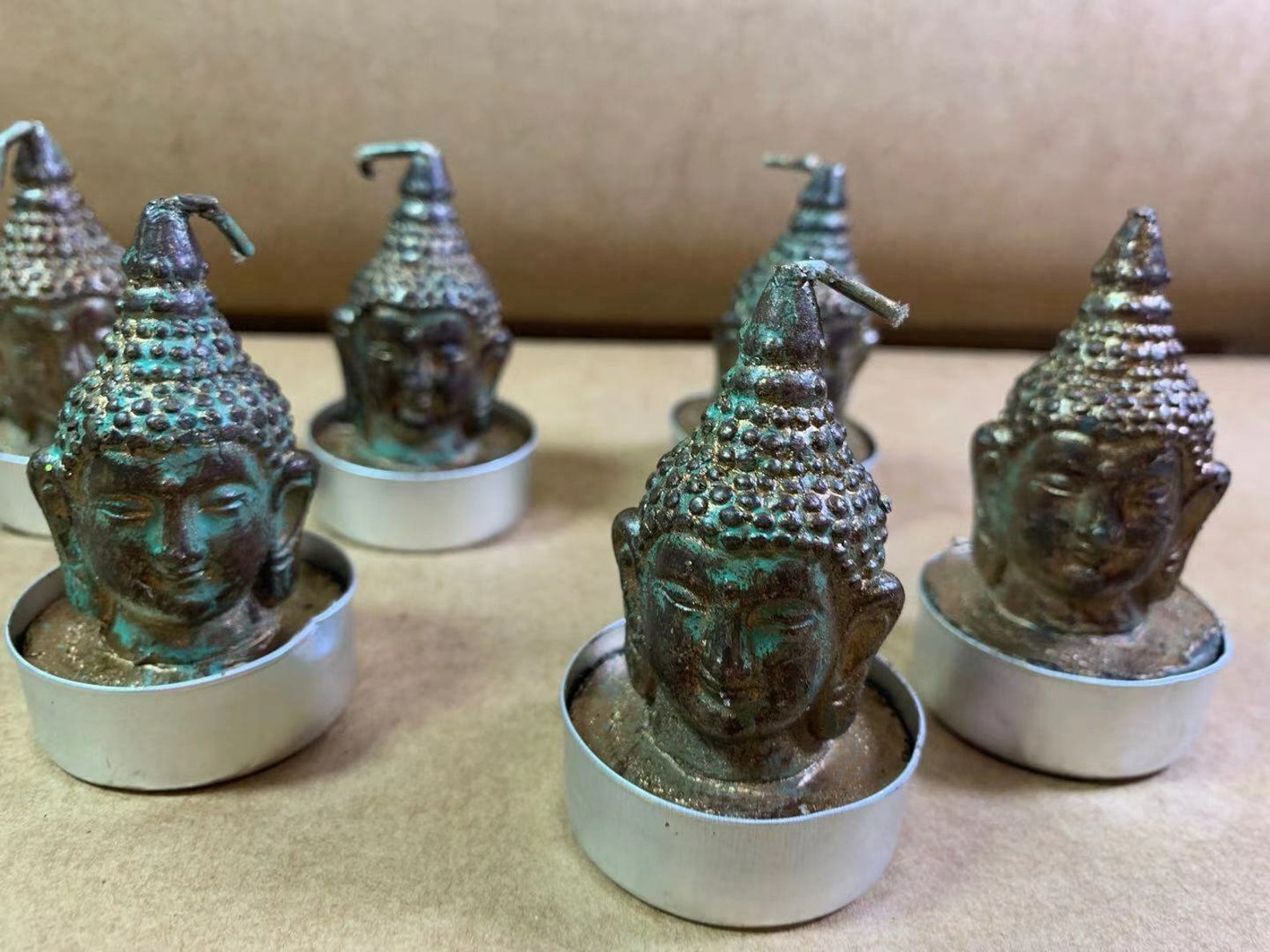 Buddha Tea Light Candles Night Light 3-10 Hour Burn Dark Gold - Etsy UK
