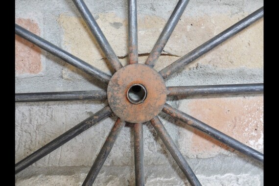Vagón de ruedas de metal antiguo decoración de jardín cartwheels Home Bar Rustica Vintage 47cm Vagón de ruedas de metal antiguo decoración de jardín cartwheels Home Bar Rustica Vintage 47cm