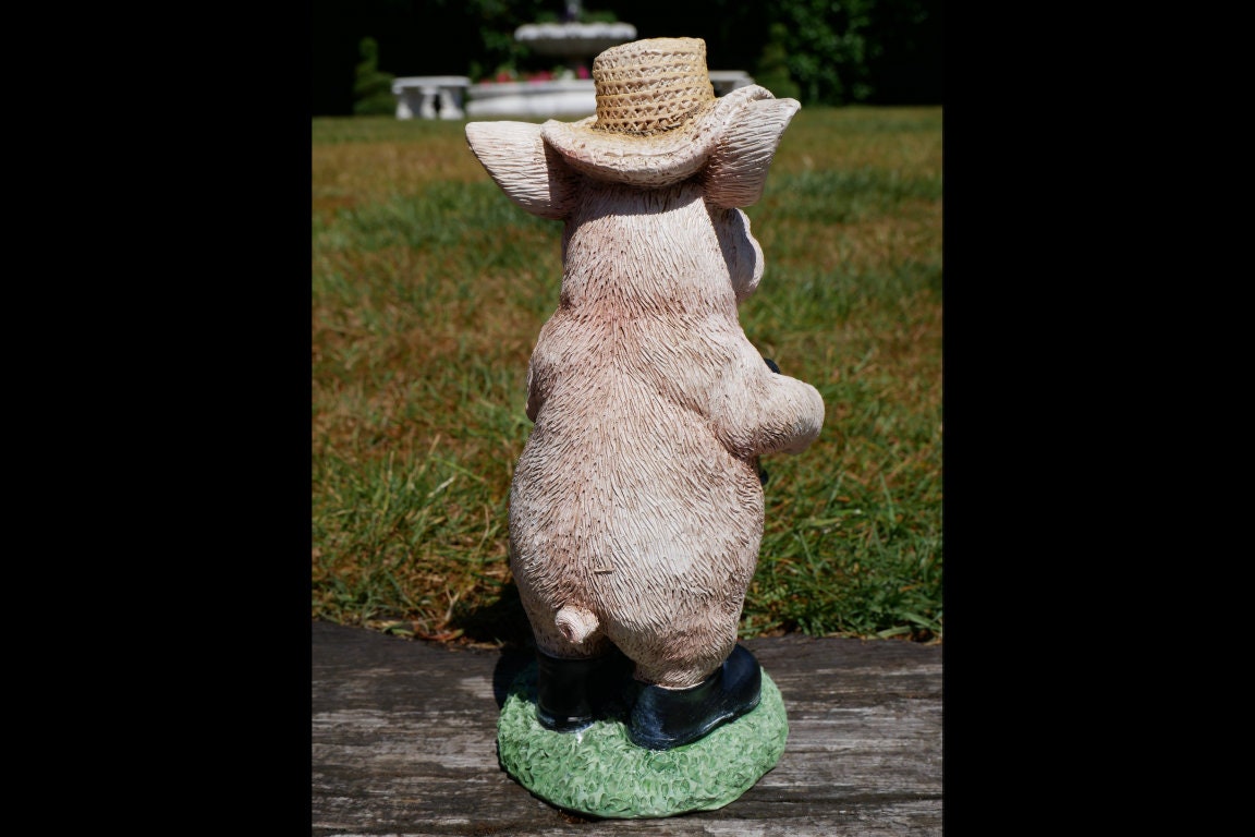 Gardening Pig Hanging Garden Ornament Piglet Sculpture Animal | Etsy