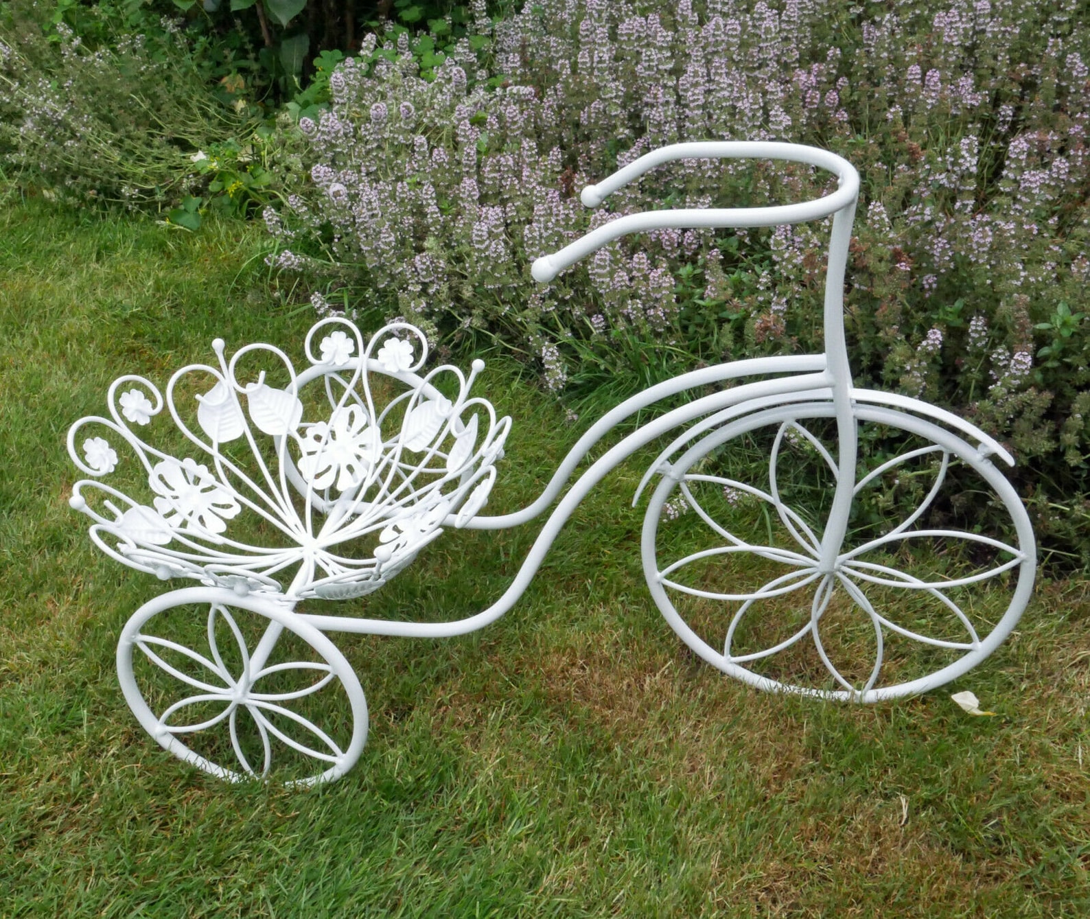 Metal Retro White Bike Cycle Basket Flower Lattice Pot Planter Etsy