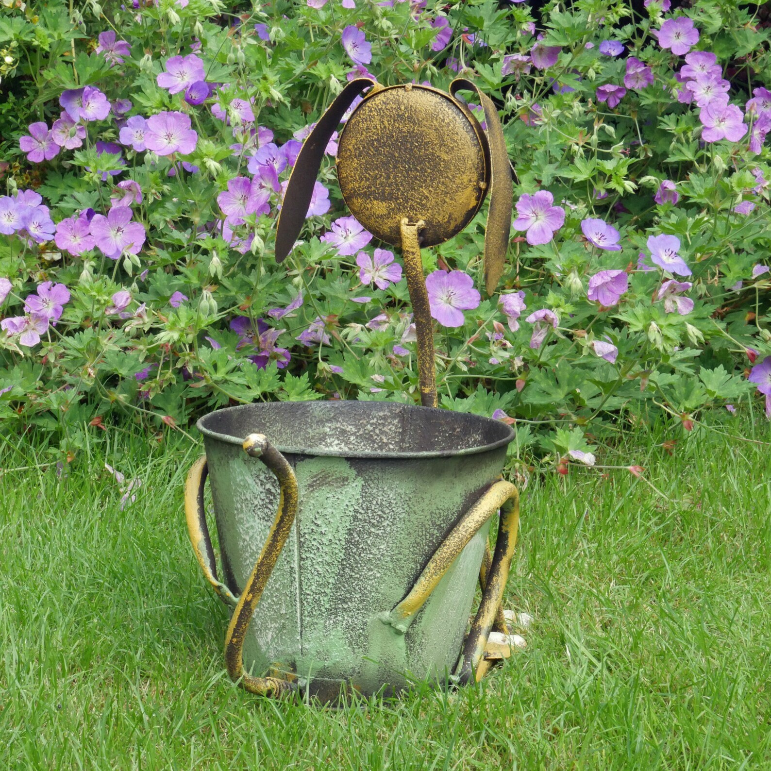 Dog Shaped Garden Planter Rusted Metal Flower Pot Home Storage Etsy