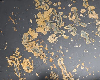 Pyrite in shale - pyrite schist from Hérault - France - 105x105 cm - graphic stone - golden pyrite - unique Christmas gift -