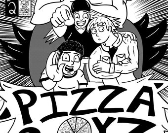 Pizza Boyz Comic Issue 2 - Podcasts & Lifts in Digital PDF by Spencer Scott Holmes - Indie Comics Podcast Comedy Gym Lift Gamer Gift Boys