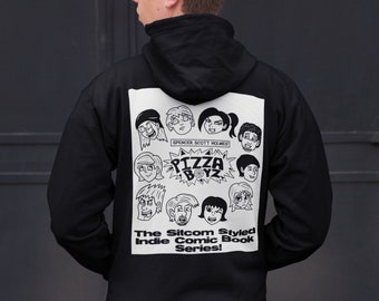 Pizza Boyz Full Gang Cartoon Heads Zip Hoodie Sweatshirt - Comics Boys Comic Indie Artist Cartoon Gift Girlz Girl Retro Gamer Gaming Manga
