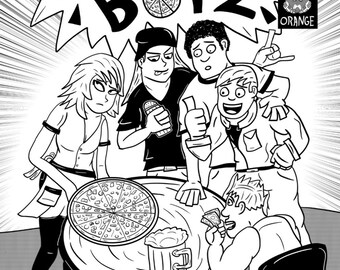 Pizza Boyz Comic Issue 1 in Digital PDF by Spencer Scott Holmes - Indie Comics Comedy Retro Gaming Gamer Slice of Life Pod Gift Reading Boys