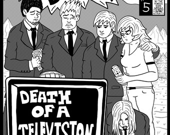 Pizza Boyz Comic Issue 5 - Death of a Television in Digital PDF by Spencer Scott Holmes - Indie Comics TV Video Games Movies Film VHS Gaming