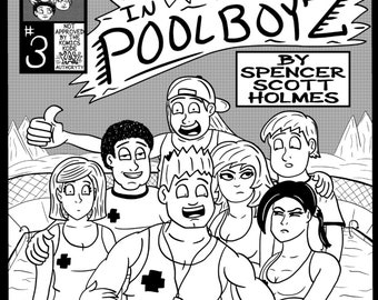 Pizza Boyz Comic Issue 3 - Pool Boys in Digital PDF by Spencer Scott Holmes - Indie Comics Book Lifeguarding life guard job gift work comedy