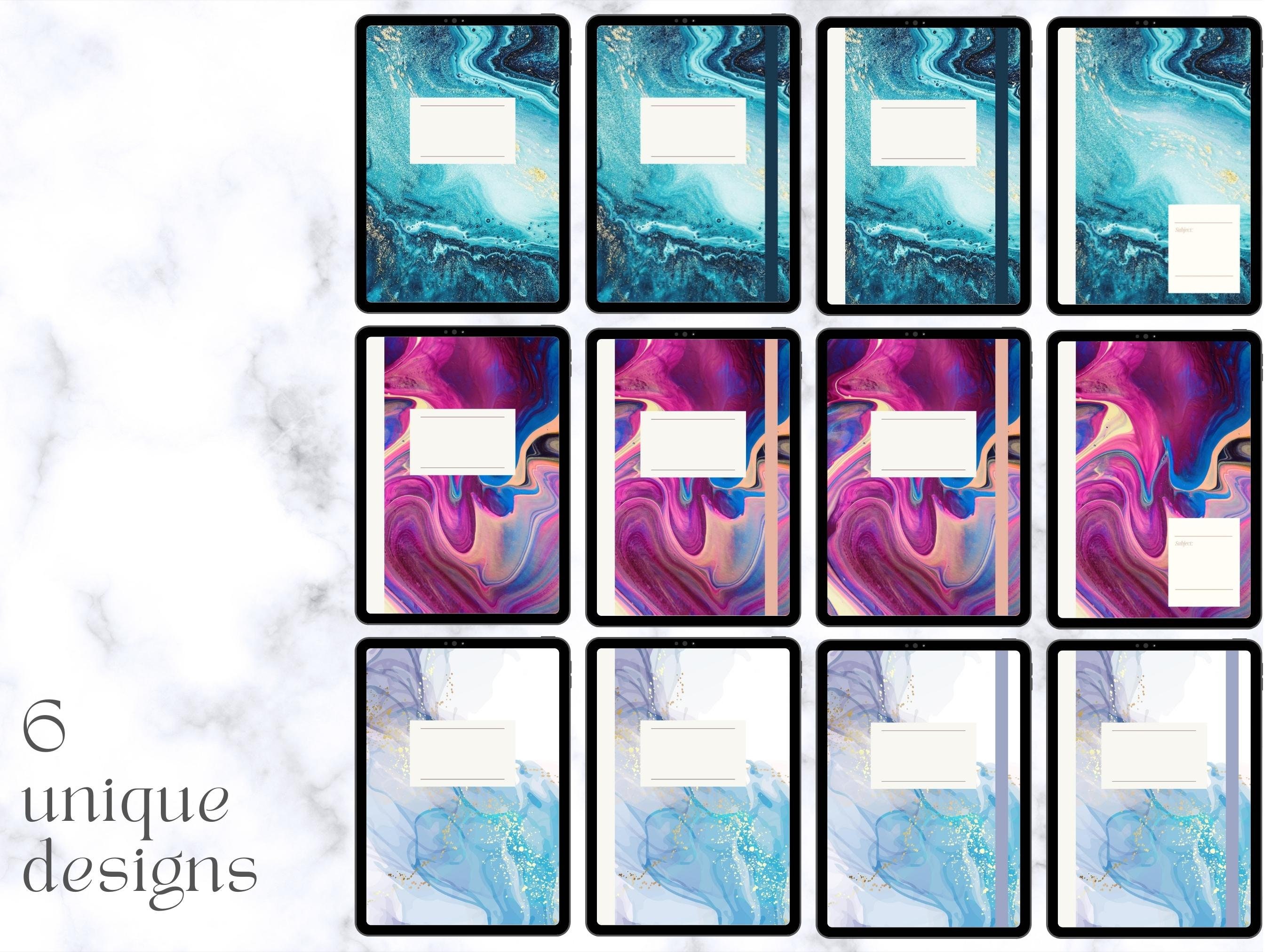 30 Marble Aesthetic Digital Notebook Covers for Goodnotes and ...