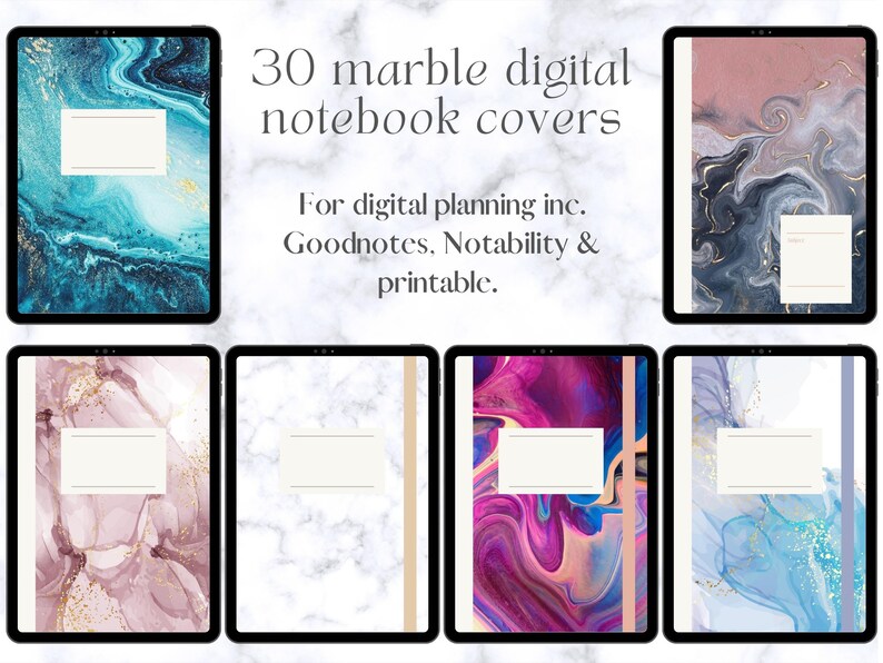 30 Marble Aesthetic Digital Notebook Covers for Goodnotes and ...