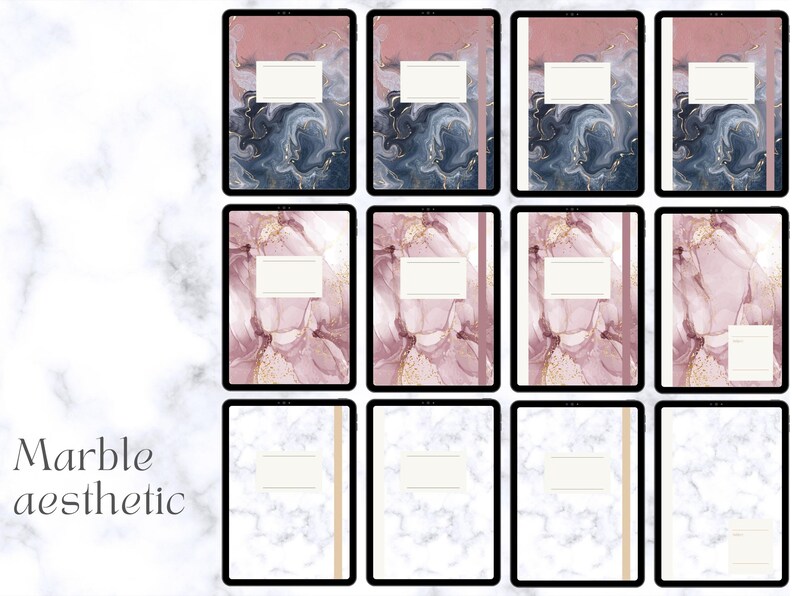 30 Marble Aesthetic Digital Notebook Covers for Goodnotes and ...