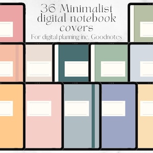 36 copertine per quaderni digitali estetiche minimaliste per Goodnotes e Notability / Copertina per planner digitale per iPad e copertina per diario stampabile