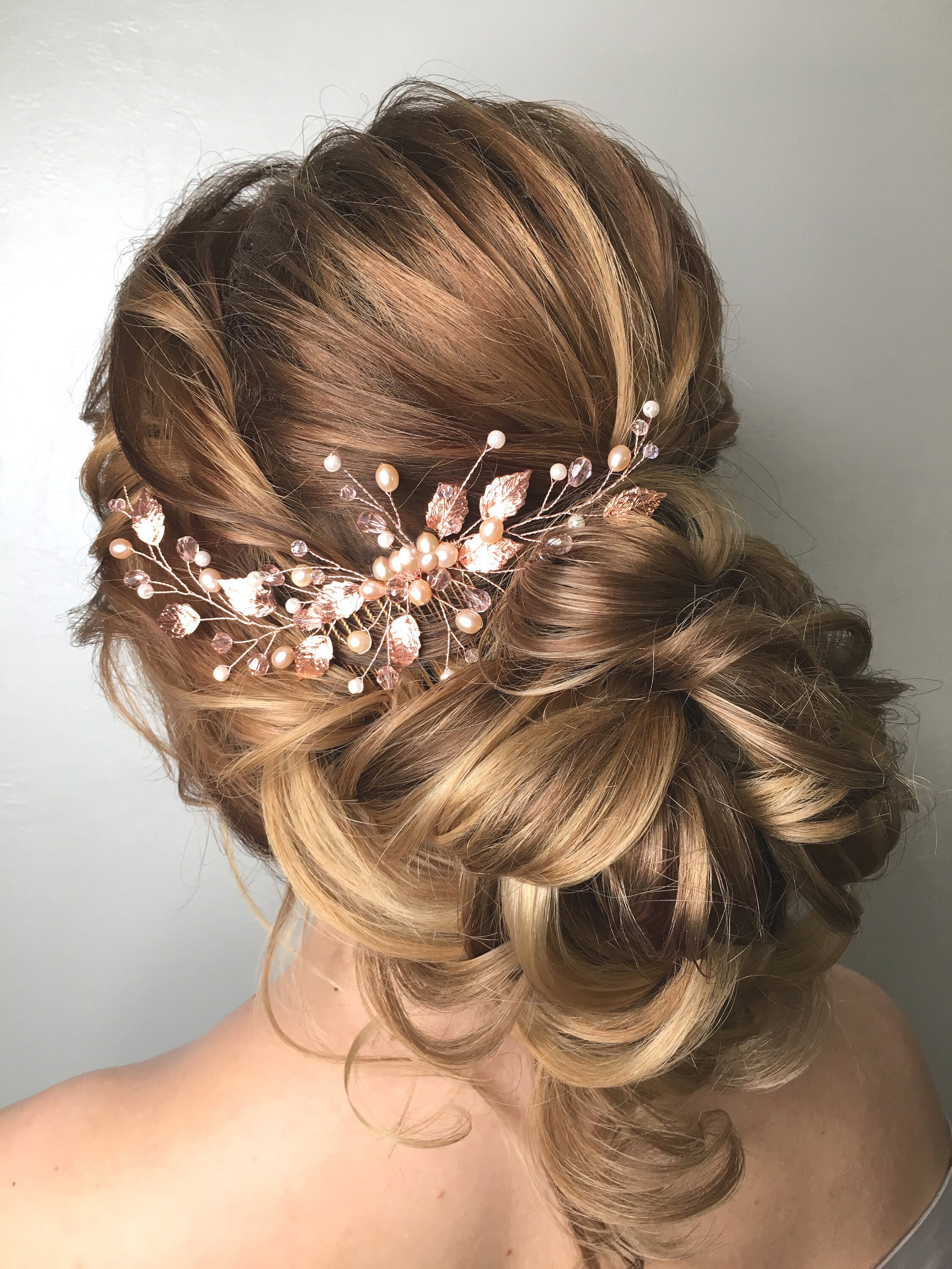 Rose gold hair piece wedding Clearance