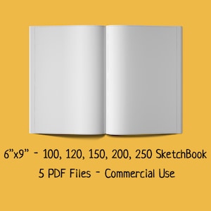 6x9 Sketchbook Template: KDP Interior, 100-250 Pages (PDF)