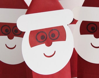 Advent calendar bags (5 / 24 pieces), DIY advent calendar "Santa Clauses", gift bags, paper bags, Christmas, cookies, elves