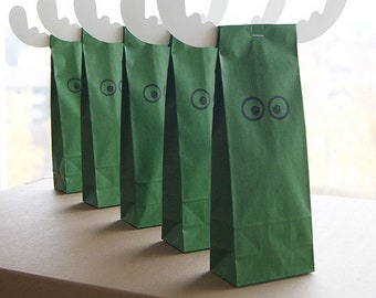 Advent calendar bags (5 / 24 pieces), paper bags, gift bags "moose bags", Christmas, Advent, advent calendar, cookie bag, elves