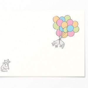Geburtstagskarte - Katzen & Ballons - Glückwunschkarte / Einladungskarte / Grußkarte Geburtstag - Alles Gute zum Geburtstag - Ballonkatze