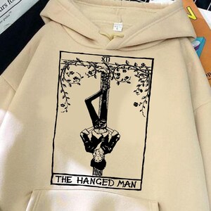 Sudadera con capucha de anime vintage de los 90: camiseta retro de manga, para amantes del anime de los 90, camiseta "Pase lo que pase", sudadera unisex con capucha de anime con gráfico de El Ahorcado