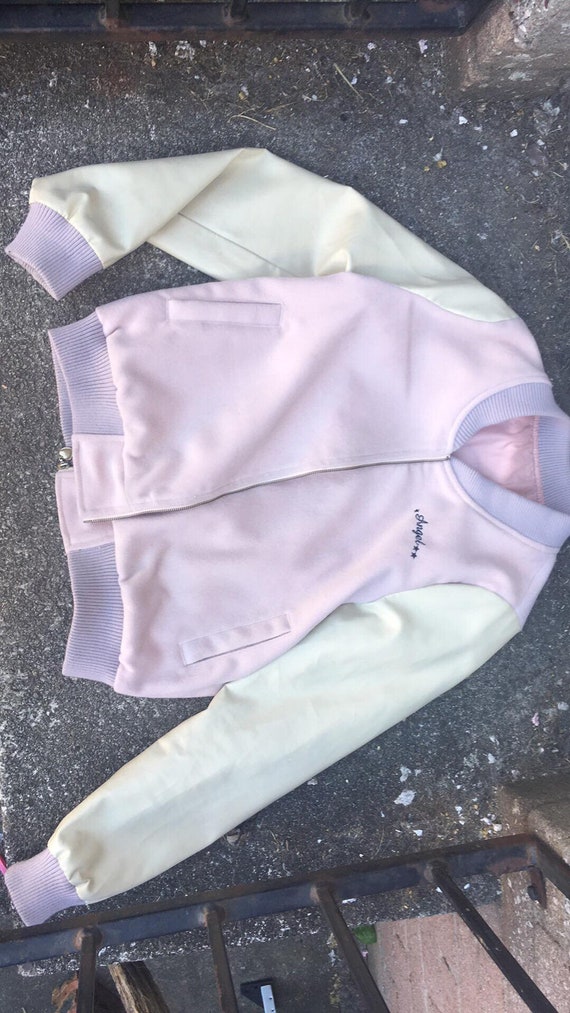 VINTAGE Angel Pastel Pink Lilac 80s 90s Jacket Si… - image 4