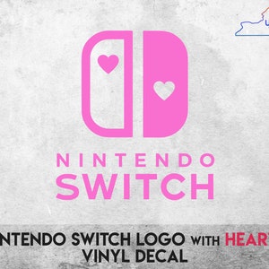 Nintendo Switch Logo with Hearts Vinyl Decal Multiple colors available image 1