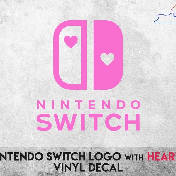 Nintendo Switch Logo with Hearts - Vinyl Decal - Multiple colors available!