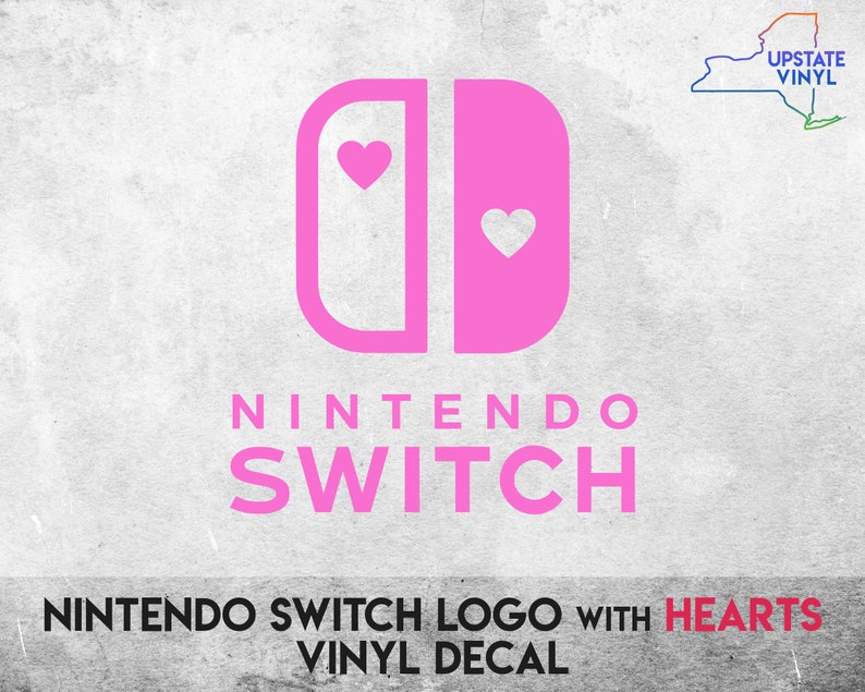 Nintendo Switch Logo with Hearts Vinyl Decal Multiple colors available image 1