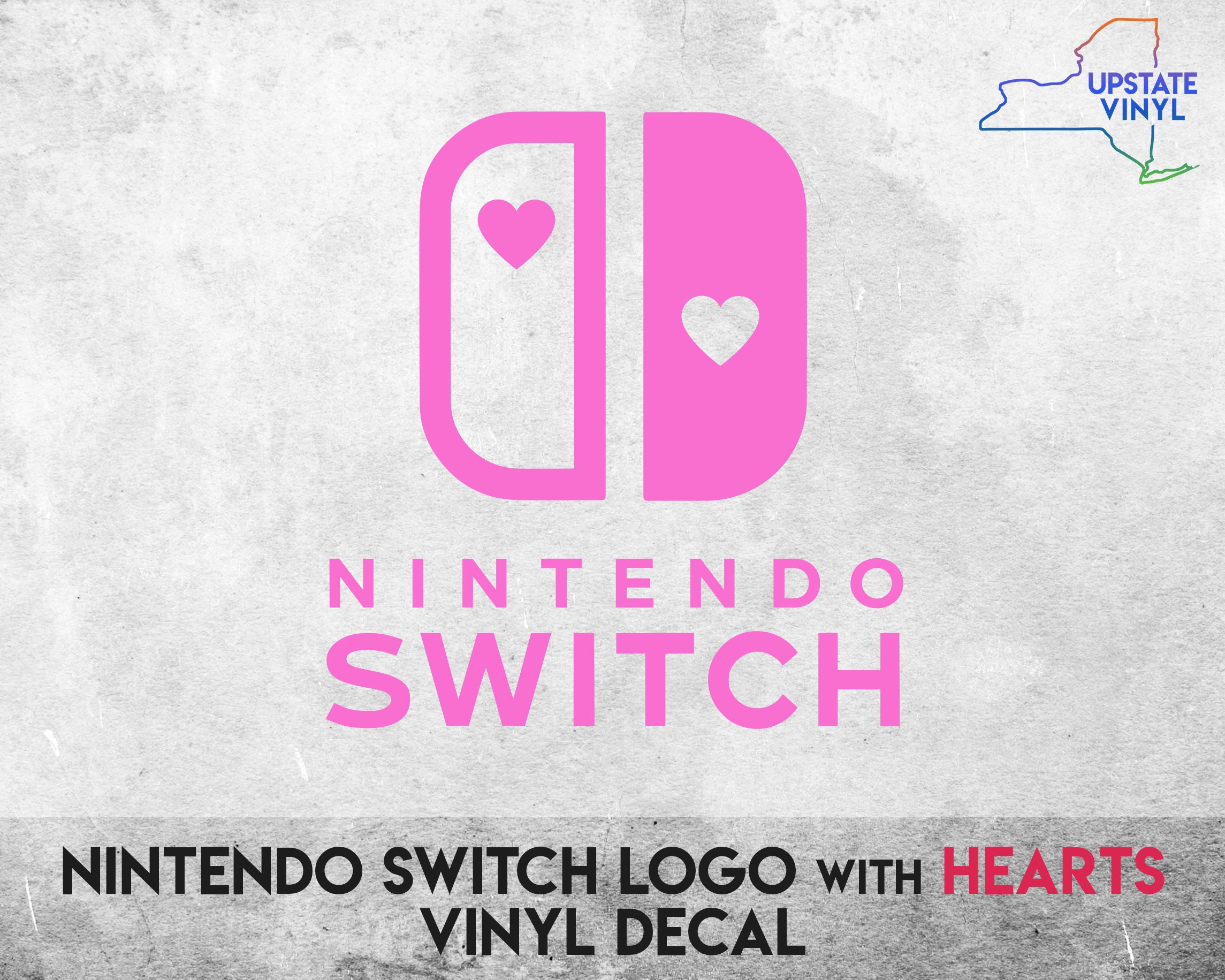 Nintendo Switch Logo With Hearts Vinyl Decal Multiple Etsy