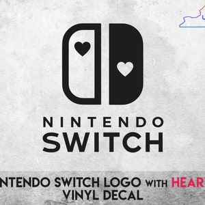 Nintendo Switch Logo with Hearts Vinyl Decal Multiple colors available image 2