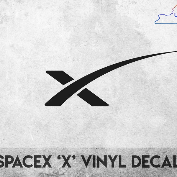 SpaceX 'X' Logo - Vinyl Decal Sticker - Multiple colors available!