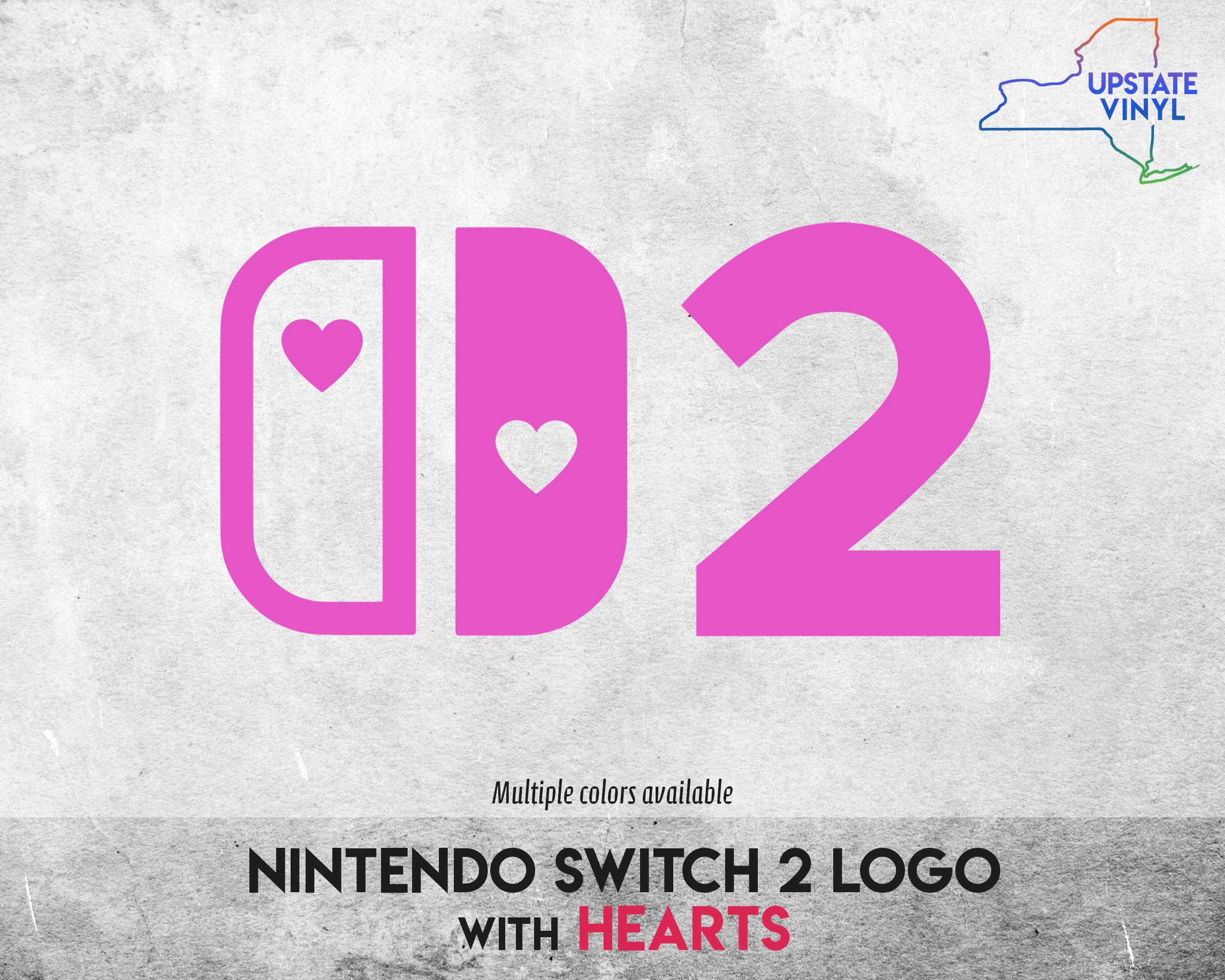 Nintendo Switch 2 Logo With Hearts - Vinyl Decal - Multiple Colors