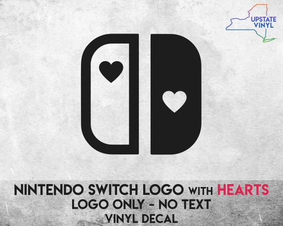 ハート付き Nintendo Switch ロゴ (テキストなし) - ビニール デカール