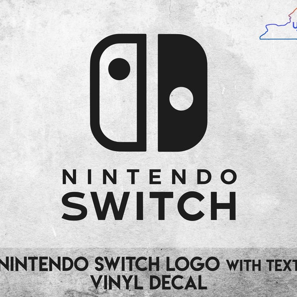 Logo Nintendo Switch avec texte - Décalcomanie en vinyle - Plusieurs couleurs disponibles !