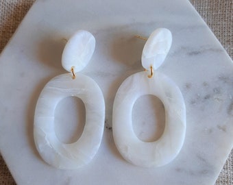 White Marble Oval