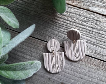 Wood grain earrings
