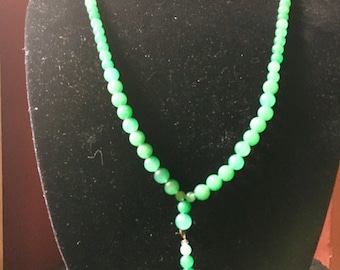 Groene Long van de Aventurijn kralen ketting