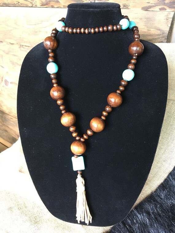 Suede tassel deals necklace