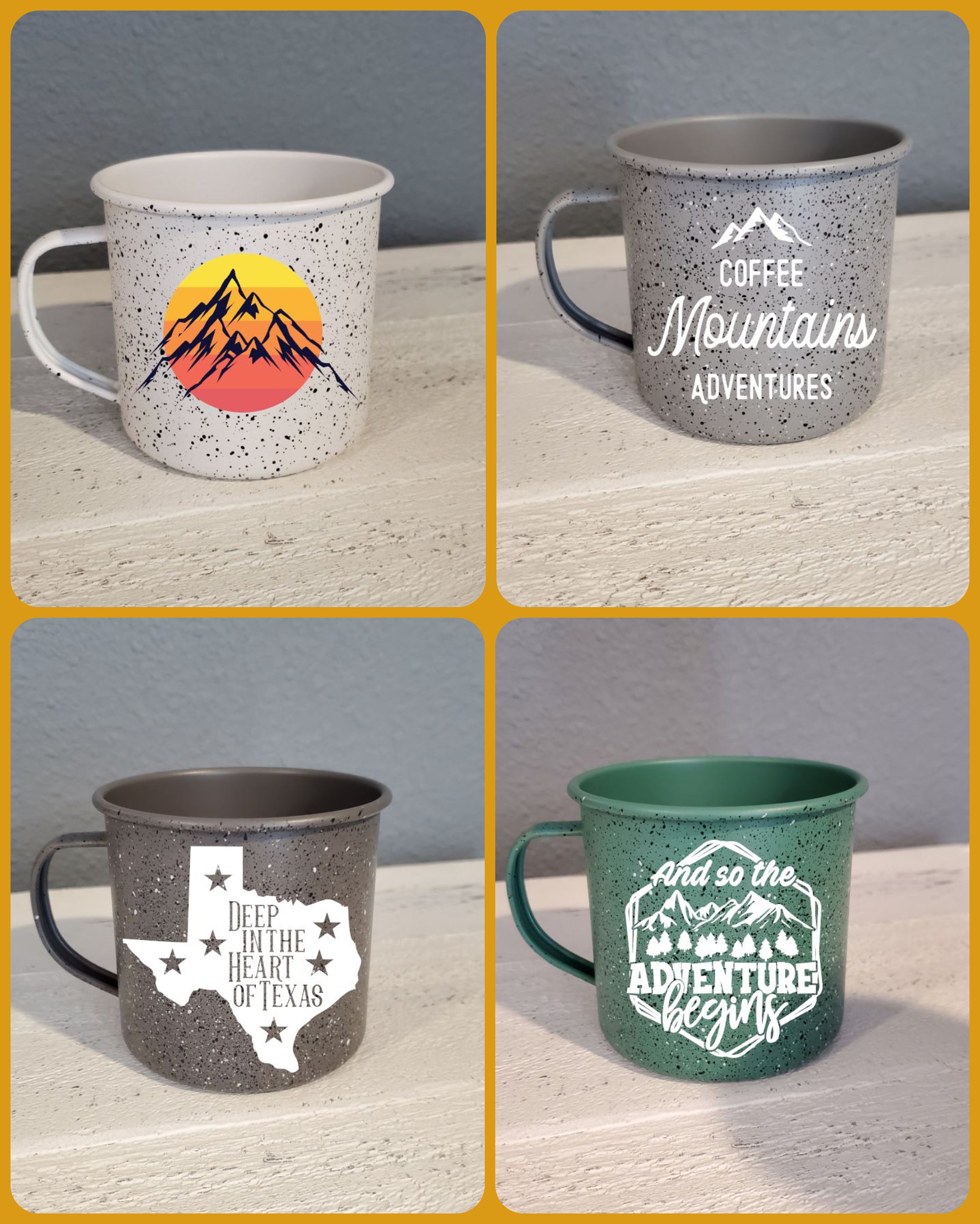 Campfire Mugs Tin 4 Color Choices Hand Decorated with Etsy