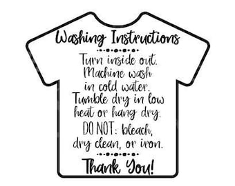 Download Garment Care Card Svg Htv Wash Instructions Clothing Care Etsy