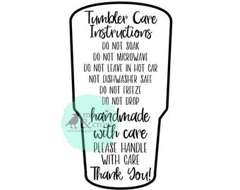 Tumbler Care Svg Etsy