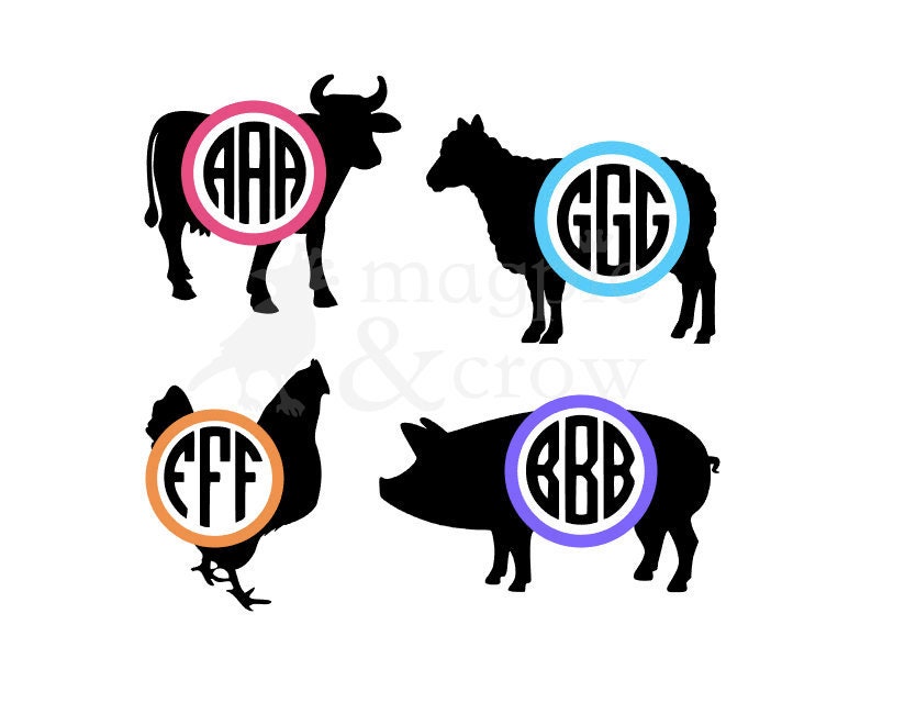 Download Farm Animal Monogram Svg Cow Svg Pig Svg Chicken Hen Svg Etsy 3D SVG Files Ideas | SVG, Paper Crafts, SVG File