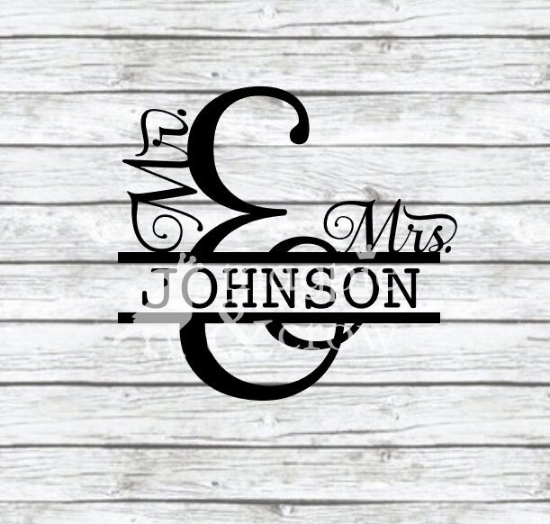Download Mr And Mrs Svg Split Monogram