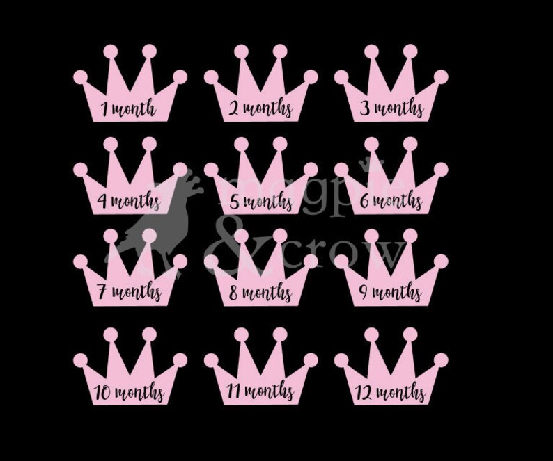 Download Art Collectibles Clip Art 1 12 Baby Months Svg Baby Bodysuit Milestone Blanket Baby Month Milestone Svg Princess Svg Cut File For Cricut Crown Svg Prince Svg