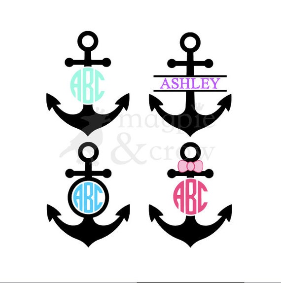 Anchor Svg Anchors Anchor Monogram Frame Svg Anchor Frames Etsy