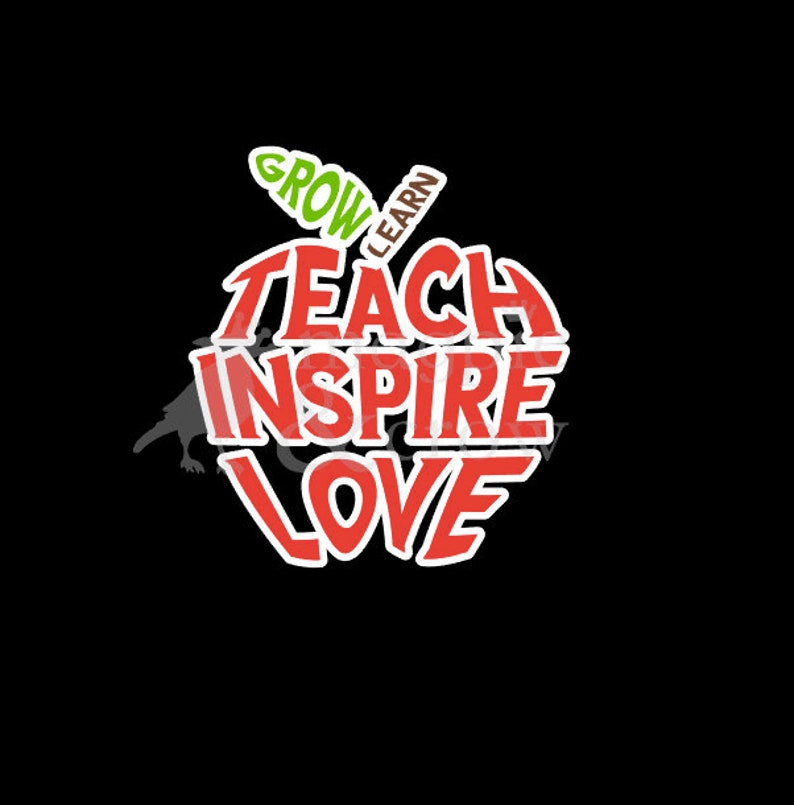 Download SVG Teach Inspire Love Learn Grow Apple Teacher SVG ...