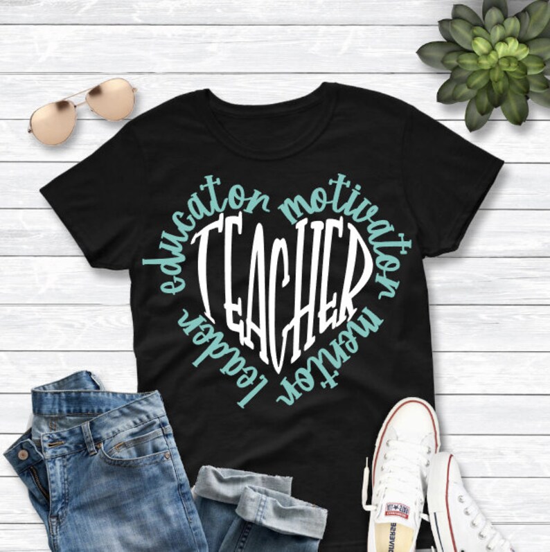 Download Teacher Heart Teaching is a Work of Heart SVG Teacher SVG ...