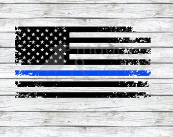 American Flag Thin Blue Line SVG, Police SVG, Distressed Flag SVG, Police Officer Support, Distressed Thin Blue Line Svg, Blue Lives Matter