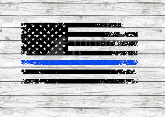 Download American Flag Thin Blue Line SVG Police SVG Distressed ...