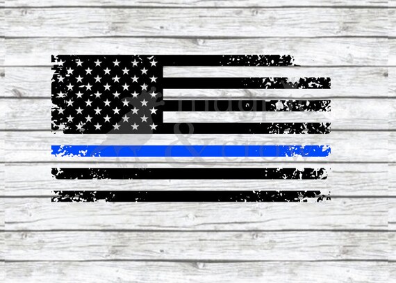 Download American Flag Thin Blue Line Svg Police Svg Distressed Flag Etsy